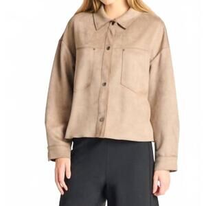 NEW BLACK TAPE vegan suede jacket in taupe